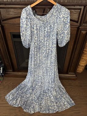 Robert Louis Tiered Smocked Neck Maxi Dress